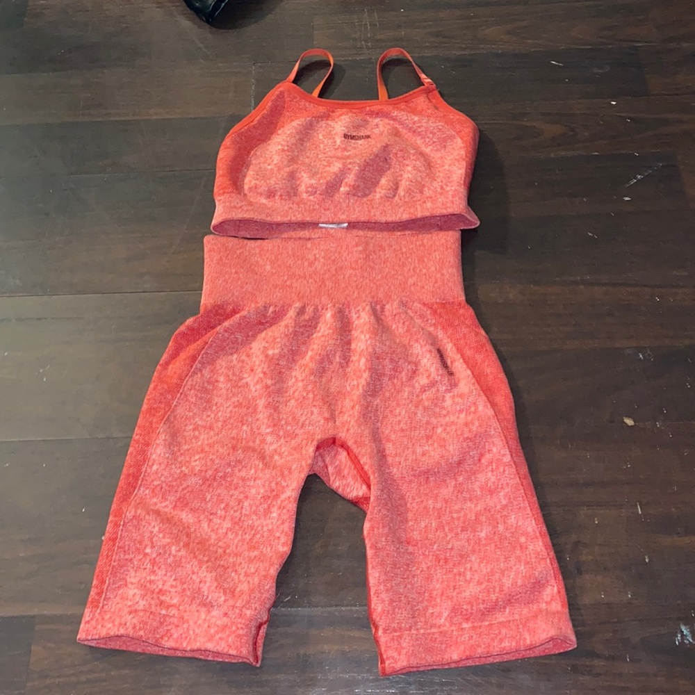 Red Flex Cycling Shorts Set
